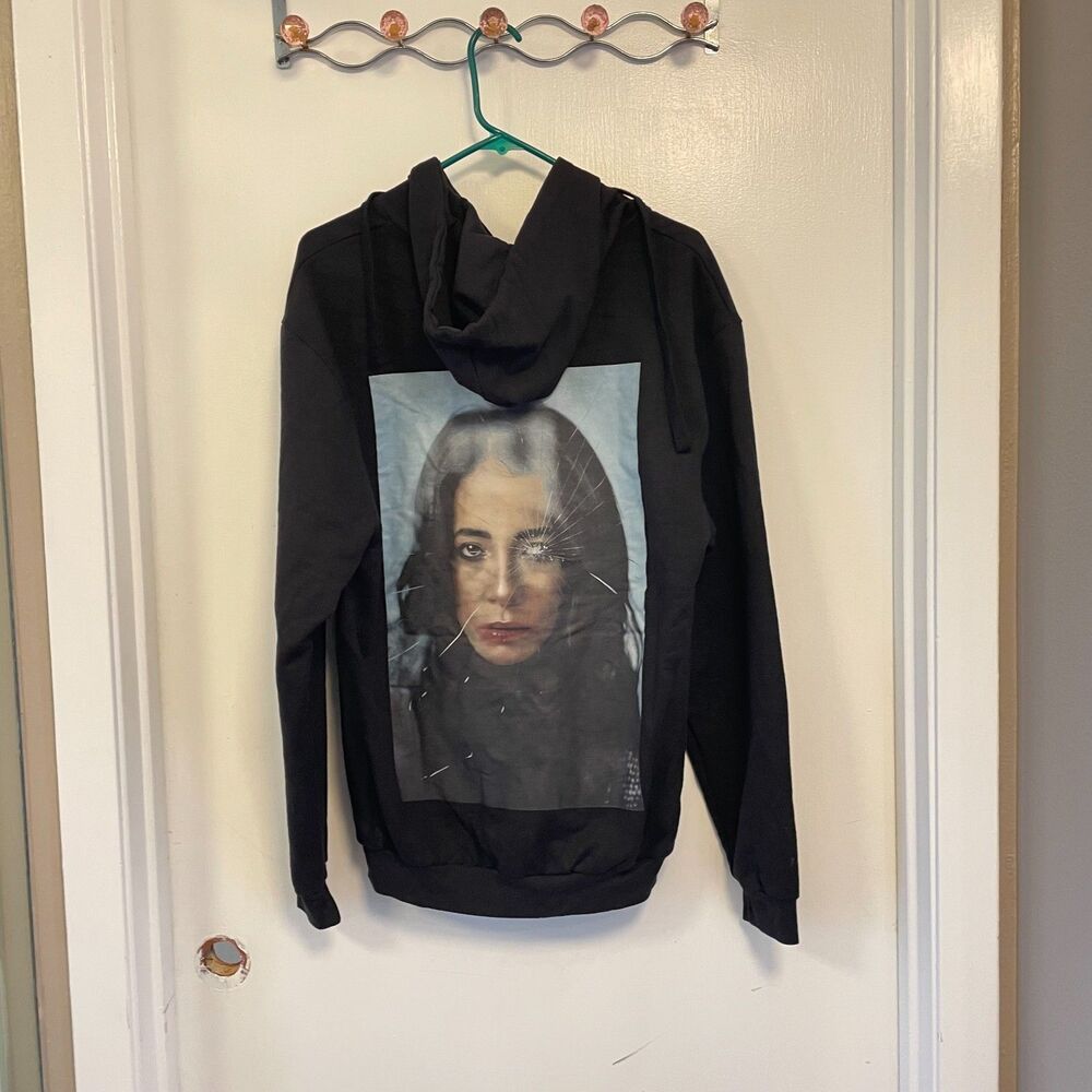 Black Zip-Up Hoodie Sweatshirt - Size L - Stalking Gia